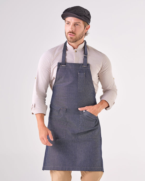 Avental Chicago Confortável com Bolso e Bolsos Laterais-Blue Denim-Único-RAG-Tailors-Fardas-e-Uniformes-Vestuario-Pro