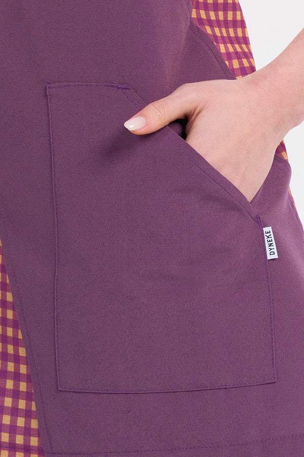Avental Cruzada Combinada de Quadrados Grená-RAG-Tailors-Fardas-e-Uniformes-Vestuario-Pro