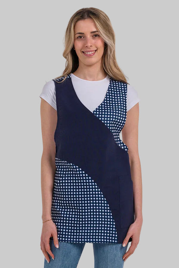 Avental Cruzada com Padrão Axadrezado Azul-Azul-M-RAG-Tailors-Fardas-e-Uniformes-Vestuario-Pro