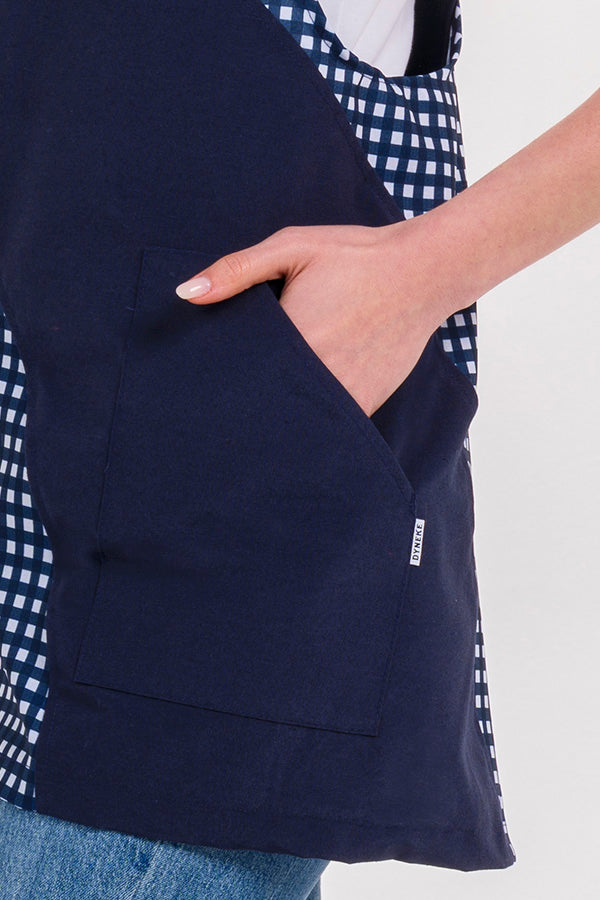 Avental Cruzada com Padrão Axadrezado Azul-RAG-Tailors-Fardas-e-Uniformes-Vestuario-Pro