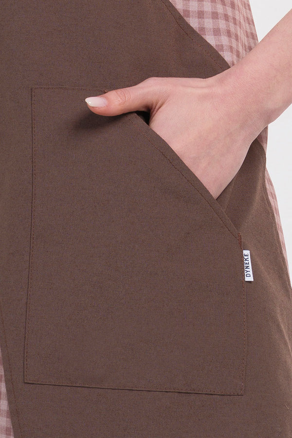Avental Cruzada com Padrão Xadrez Castanho-RAG-Tailors-Fardas-e-Uniformes-Vestuario-Pro