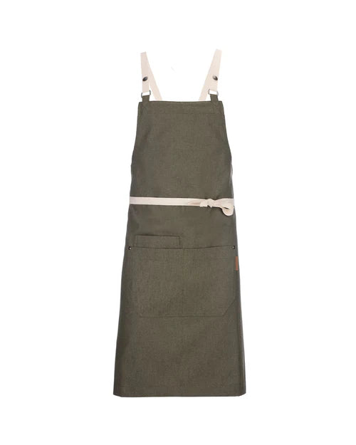 Avental Cruzado Melbourne em ganga-Green Denim-Natural-Único-RAG-Tailors-Fardas-e-Uniformes-Vestuario-Pro