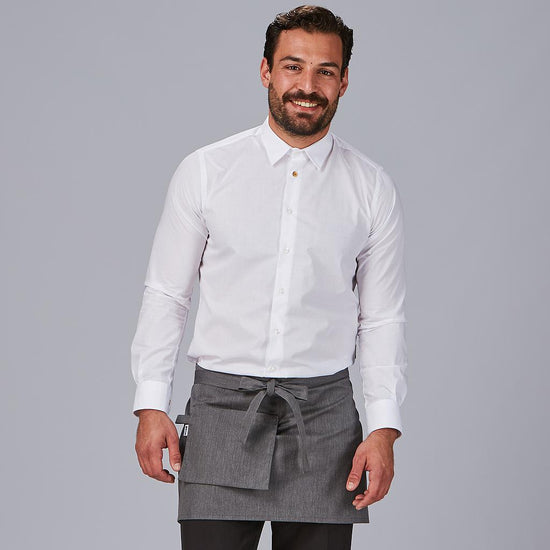 Avental Curto com Bolsos Tipo Carteira em Sarja Reciclada 35x67 cm-Preto-001-Único-RAG-Tailors-Fardas-e-Uniformes-Vestuario-Pro