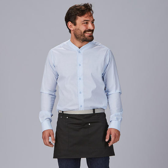 Avental Curto com Contrastes de Espiga 35x67 cm-Preto-001-Único-RAG-Tailors-Fardas-e-Uniformes-Vestuario-Pro