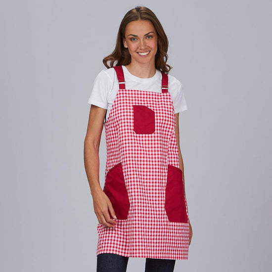 Avental Educadora Cereja-Vichy Bambula Fúcsia-264-XS-RAG-Tailors-Fardas-e-Uniformes-Vestuario-Pro