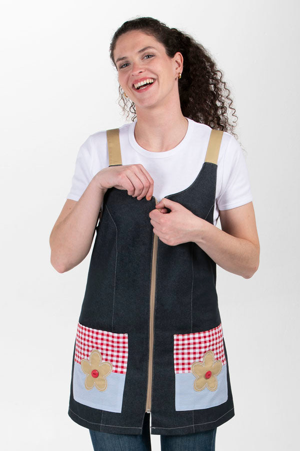 Avental Educadora Texano Flor-RAG-Tailors-Fardas-e-Uniformes-Vestuario-Pro