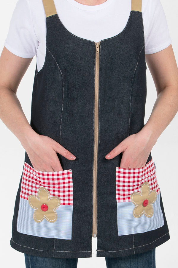 Avental Educadora Texano Flor-RAG-Tailors-Fardas-e-Uniformes-Vestuario-Pro