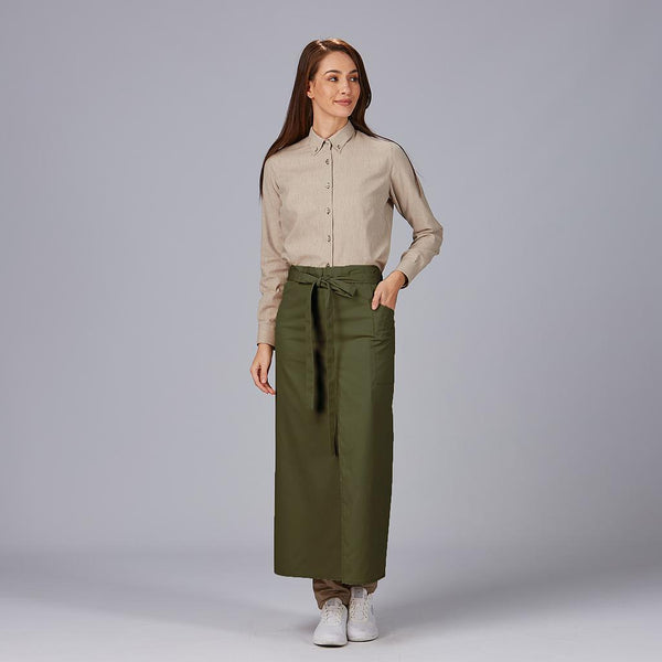 Avental Francês Comprido Aberto - Resistente a manchas-Caqui-Único-RAG-Tailors-Fardas-e-Uniformes-Vestuario-Pro