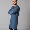Avental MIKE com tira de couro-Azul Petróleo-Único-RAG-Tailors-Fardas-e-Uniformes-Vestuario-Pro