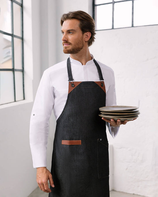 Avental Urban em ganga-Denim Preto-U-RAG-Tailors-Fardas-e-Uniformes-Vestuario-Pro