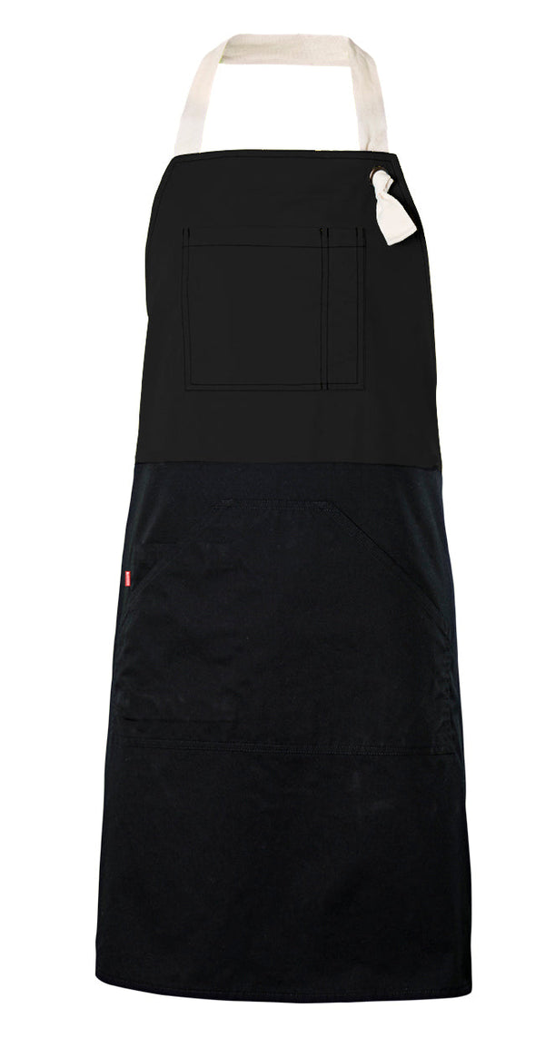 Avental com Peito Bicolor-Preto-Único-RAG-Tailors-Fardas-e-Uniformes-Vestuario-Pro