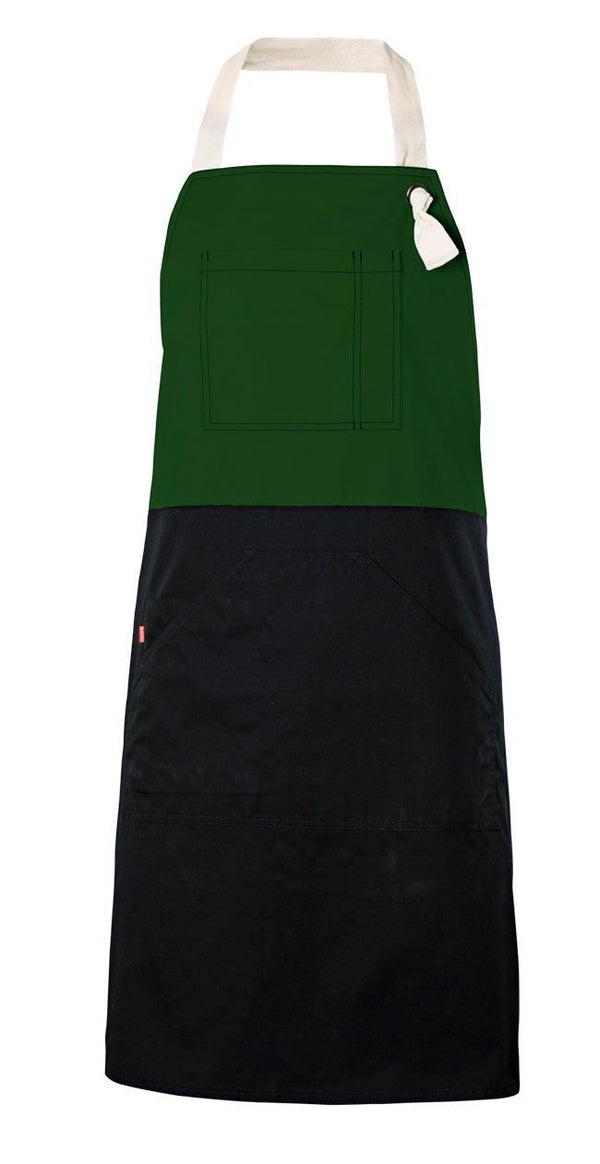 Avental com Peito Bicolor-Verde Bosque-Único-RAG-Tailors-Fardas-e-Uniformes-Vestuario-Pro