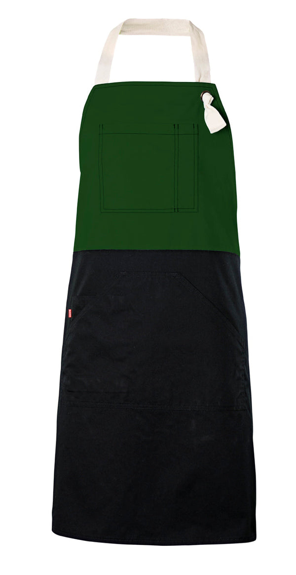 Avental com Peito Bicolor-Verde Bosque-Único-RAG-Tailors-Fardas-e-Uniformes-Vestuario-Pro