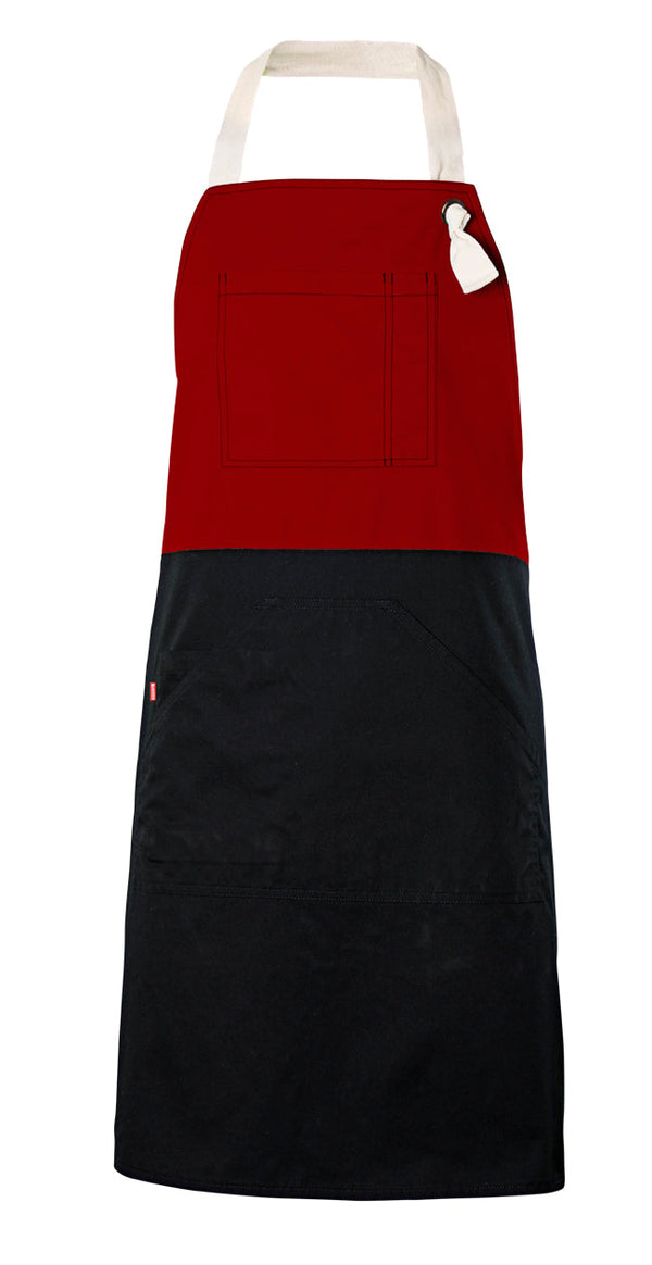Avental com Peito Bicolor-Vermelho-Único-RAG-Tailors-Fardas-e-Uniformes-Vestuario-Pro