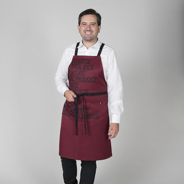 Avental com Peito Gourmet Estampado 92x75 cm-Sarja Pol. Granate - 607-UD-RAG-Tailors-Fardas-e-Uniformes-Vestuario-Pro