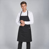 Avental com Peito e Bolso Fitas 90x75 cm Branco-Preto - 001-UD-RAG-Tailors-Fardas-e-Uniformes-Vestuario-Pro