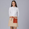 Avental curto com bolso e fitas combinadas 45x74cm-Camel-151-UD-RAG-Tailors-Fardas-e-Uniformes-Vestuario-Pro