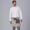 Avental curto com bolso e fitas combinadas 45x74cm-Cinza-109-UD-RAG-Tailors-Fardas-e-Uniformes-Vestuario-Pro