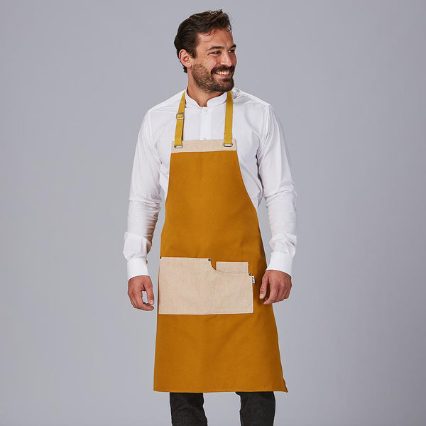 Avental de Peito Bicolor 88x74 cm-Mostarda - 175-UD-RAG-Tailors-Fardas-e-Uniformes-Vestuario-Pro
