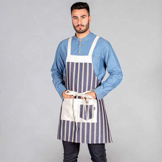 Avental de Peito Riscas Mar-Azul/Cru-Único-RAG-Tailors-Fardas-e-Uniformes-Vestuario-Pro