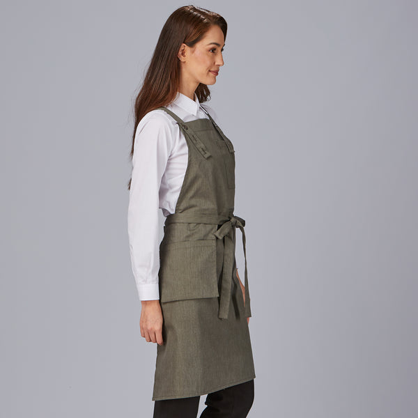 Avental de Peito com Bolsos Estilo Carteira em Sarga Reciclada 88x74 cm-RAG-Tailors-Fardas-e-Uniformes-Vestuario-Pro