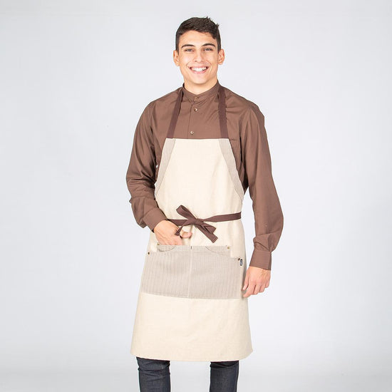 Avental de Peito com Bolsos Luís-Bege-Único-RAG-Tailors-Fardas-e-Uniformes-Vestuario-Pro