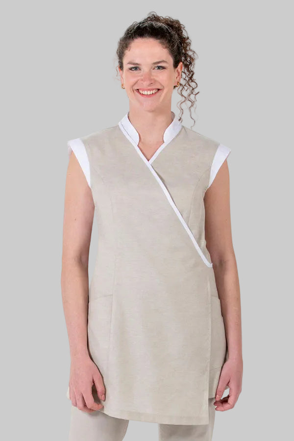 Avental quimono-Bege - 824-M-RAG-Tailors-Fardas-e-Uniformes-Vestuario-Pro