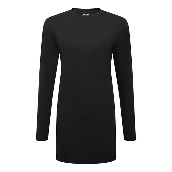T-Shirt de algodão de corte descontraído de manga comprida para mulher-Preto-XXS-RAG-Tailors-Fardas-e-Uniformes-Vestuario-Pro