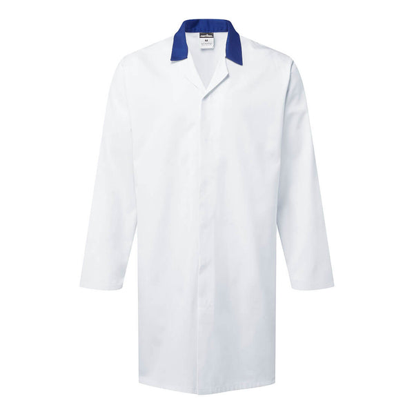 Bata Alimentar sem Bolsos Branca-Branco/Azul Royal-XS-RAG-Tailors-Fardas-e-Uniformes-Vestuario-Pro