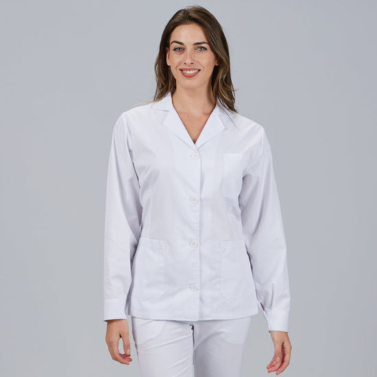 Bata Curta Mulher Manga Comprida-Branco - 101-XS-RAG-Tailors-Fardas-e-Uniformes-Vestuario-Pro