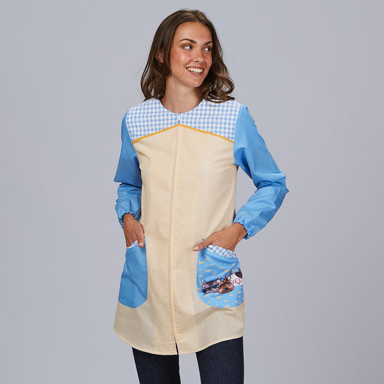Bata Educadora Bicharada-Vichy Amarelo-408-XS-RAG-Tailors-Fardas-e-Uniformes-Vestuario-Pro