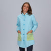 Bata Educadora Classic em vichy bambula sustentável-Vichy Verde Água-271-XS-RAG-Tailors-Fardas-e-Uniformes-Vestuario-Pro