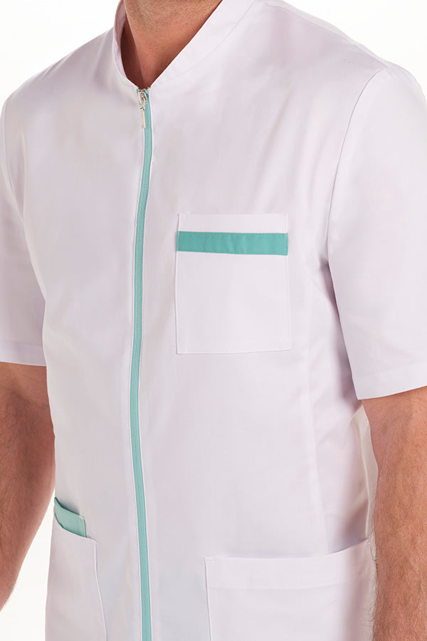 Bata Elástica de Homem Manga Curta com Fecho-RAG-Tailors-Fardas-e-Uniformes-Vestuario-Pro