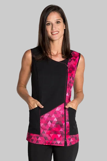 Bata Estampada Hipster Fúcsia para Senhora-Fucsia - 720-M-RAG-Tailors-Fardas-e-Uniformes-Vestuario-Pro