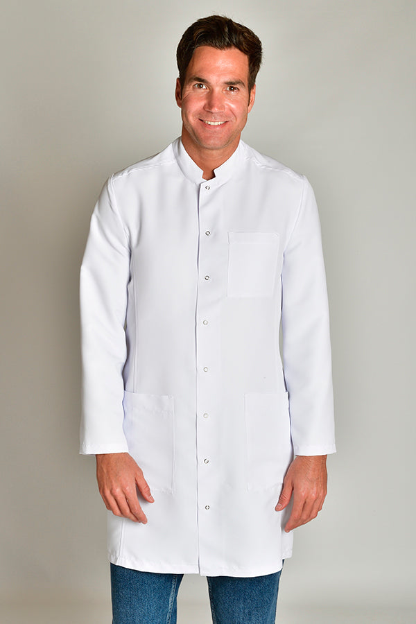 Bata Marbella microfibra Homem M/Comprida-Branco-XS / (SP)-RAG-Tailors-Fardas-e-Uniformes-Vestuario-Pro