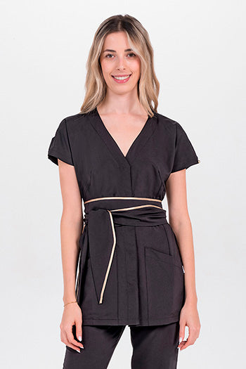 Bata Quimono Elástica-Preto - 100-SP - XS-RAG-Tailors-Fardas-e-Uniformes-Vestuario-Pro