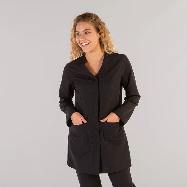 Bata Senhora Microfibra Victoria-Preto - 001-XS-RAG-Tailors-Fardas-e-Uniformes-Vestuario-Pro
