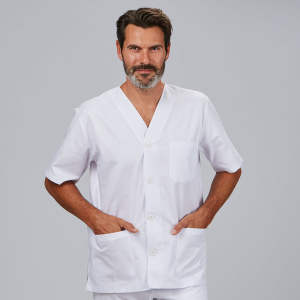 Bata curta Unissexo Coimbra-Branco - 101-XXS-RAG-Tailors-Fardas-e-Uniformes-Vestuario-Pro