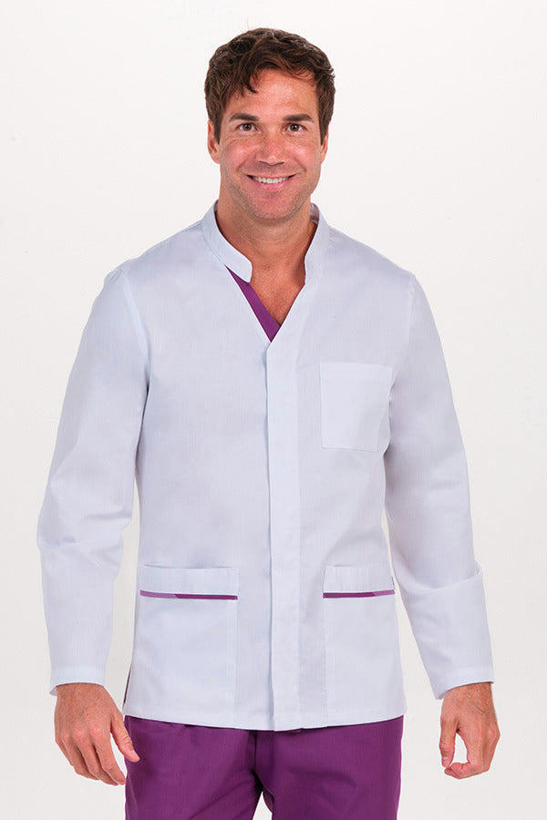 Bata de Homem com Fecho e Manga Comprida-Roxo - 859-XS / (SP)-RAG-Tailors-Fardas-e-Uniformes-Vestuario-Pro