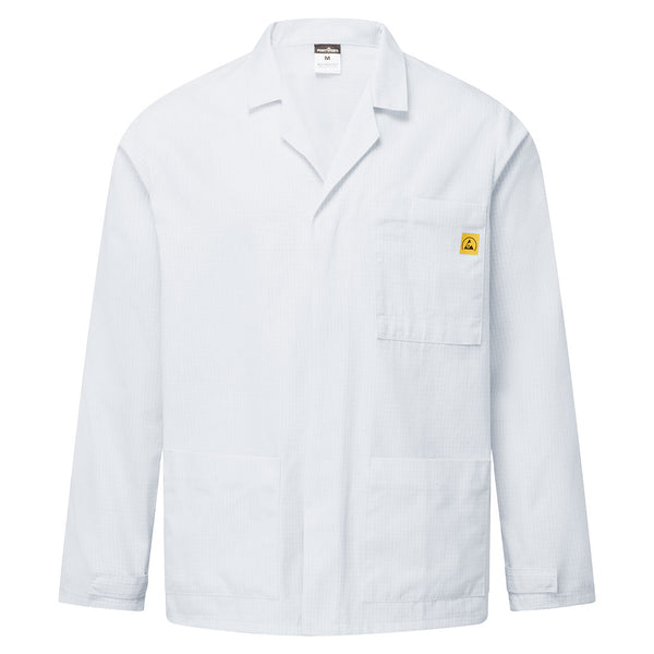 Bata de Laboratório ESD Anti-estática-Branco-2XS-RAG-Tailors-Fardas-e-Uniformes-Vestuario-Pro