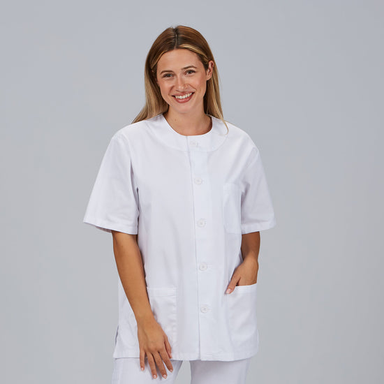Bata de Saúde Unissexo com Botões-Branco - 101-XXS-RAG-Tailors-Fardas-e-Uniformes-Vestuario-Pro