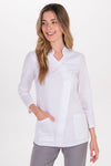 Bata de Senhora Elástica Cruzada com Botões Transparentes-RAG-Tailors-Fardas-e-Uniformes-Vestuario-Pro