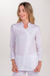 Bata de Senhora Elástica Cruzada com Botões Transparentes-RAG-Tailors-Fardas-e-Uniformes-Vestuario-Pro