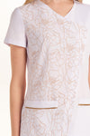 Bata de Senhora Manga Curta em Microfibra Elástica com Padrão Floral-RAG-Tailors-Fardas-e-Uniformes-Vestuario-Pro