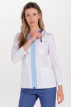 Bata de Trabalho Elástica de Senhora com Fecho e Decote em V-RAG-Tailors-Fardas-e-Uniformes-Vestuario-Pro