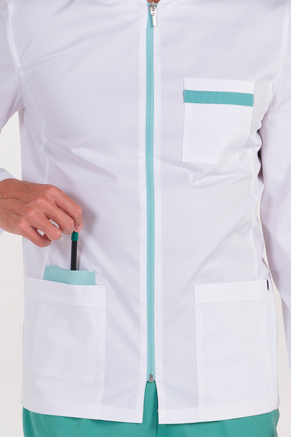 Bata de Trabalho para Homem em Sarja Elástica de Manga Comprida-RAG-Tailors-Fardas-e-Uniformes-Vestuario-Pro