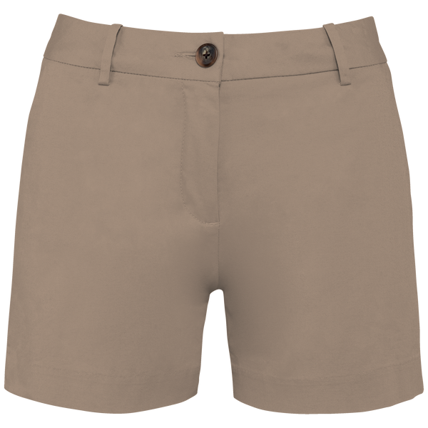 Bermuda Chino Eco-responsável de Senhora-Areia Molhada-34 FR-RAG-Tailors-Fardas-e-Uniformes-Vestuario-Pro