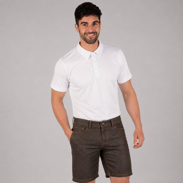 Bermuda Jeans Homem Lens-Denim Castanho - 822-36-RAG-Tailors-Fardas-e-Uniformes-Vestuario-Pro
