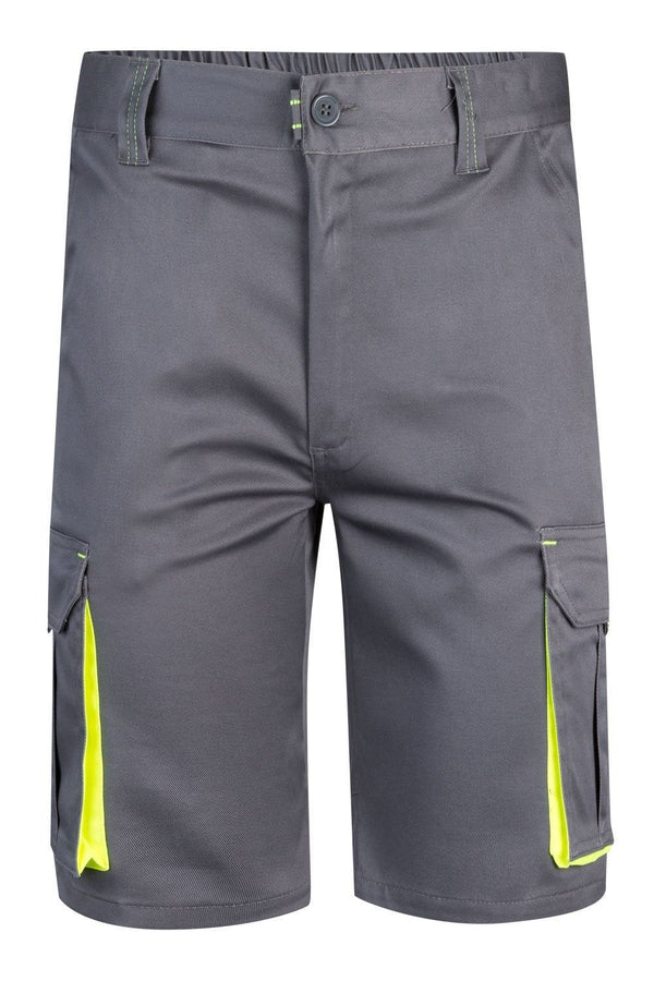Bermudas Stretch Bicolor Multibolsos-Cinza/Amarelo-34-RAG-Tailors-Fardas-e-Uniformes-Vestuario-Pro
