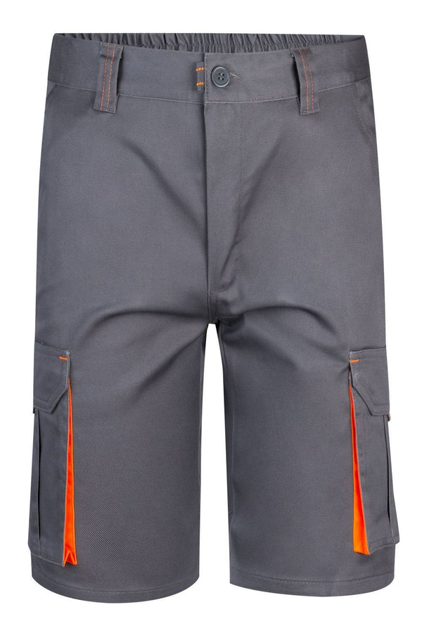 Bermudas Stretch Bicolor Multibolsos-Cinza/Laranja-34-RAG-Tailors-Fardas-e-Uniformes-Vestuario-Pro